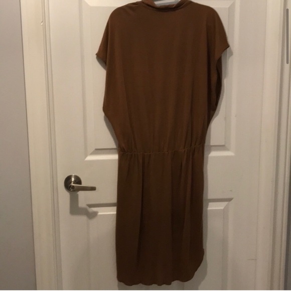 Wilfred Wrap Dress Short Sleeve Brown Size Medium - Picture 2 of 12